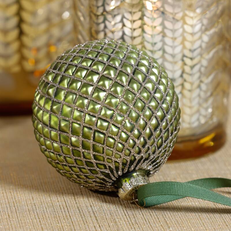 Metallic Matte Glass Ball Christmas Ornaments, Set of 6, 3.25"