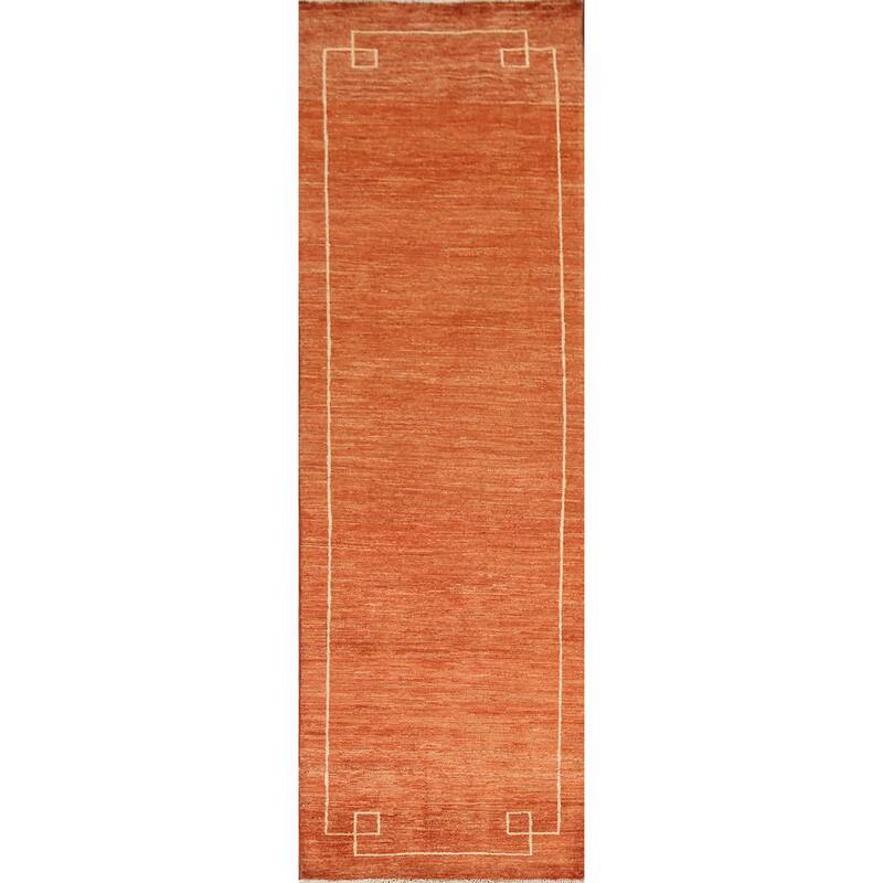 Gabbeh Kashkoli Oriental Runner Rug Wool Hand-knotted Staircase Carpet - 2'8" x 9'0"