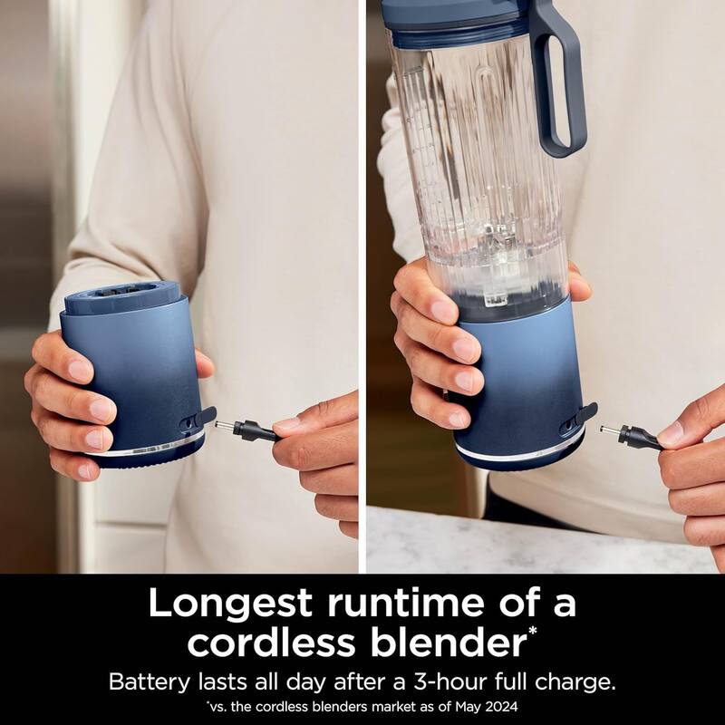 Ninja BC251NV Blast Max Cordless Blender, 22oz, Navy - Certified Refurbished