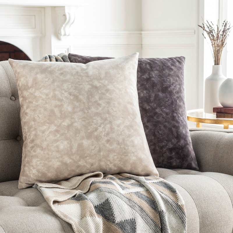 Yasemin Faux Suede Abstract Throw Pillow