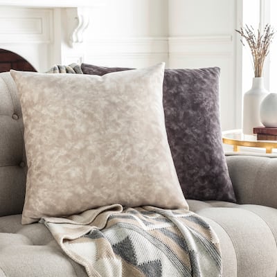 Yasemin Faux Suede Abstract Throw Pillow