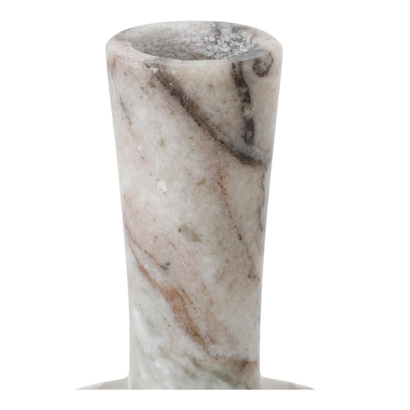 NADAAL STUDIOS Ira, Tall Candle Holder Solid Marble, Black Vein