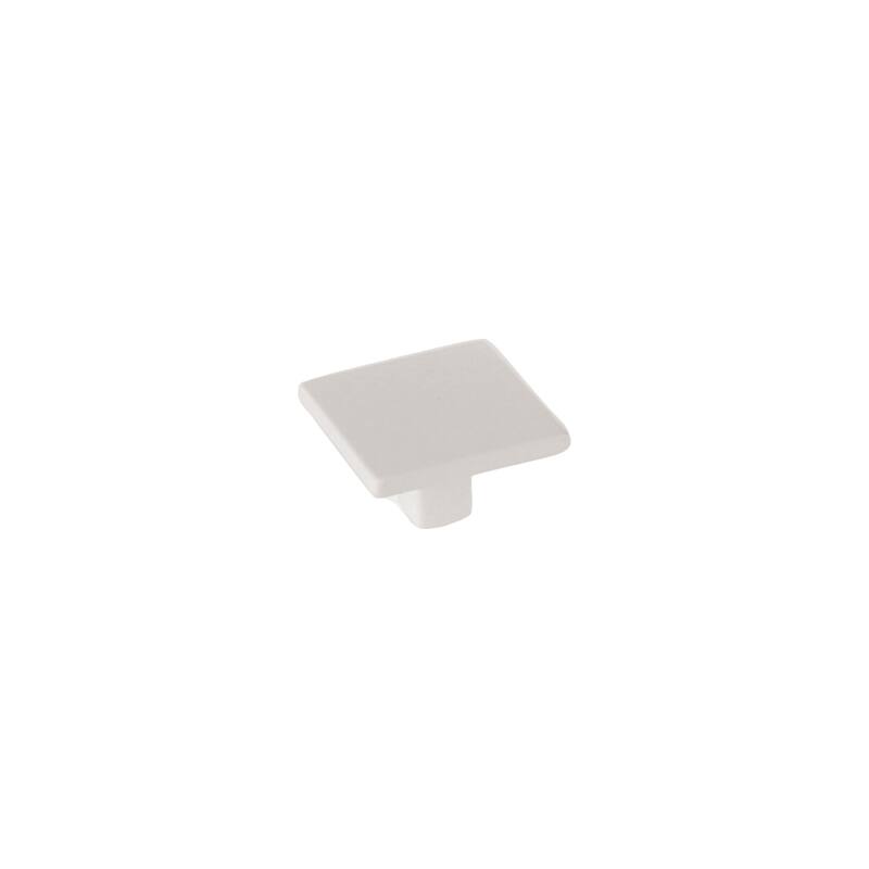 Schaub and Company Armadio Modern 1-3/8" Square Cabinet Knob - Made in - Matte White