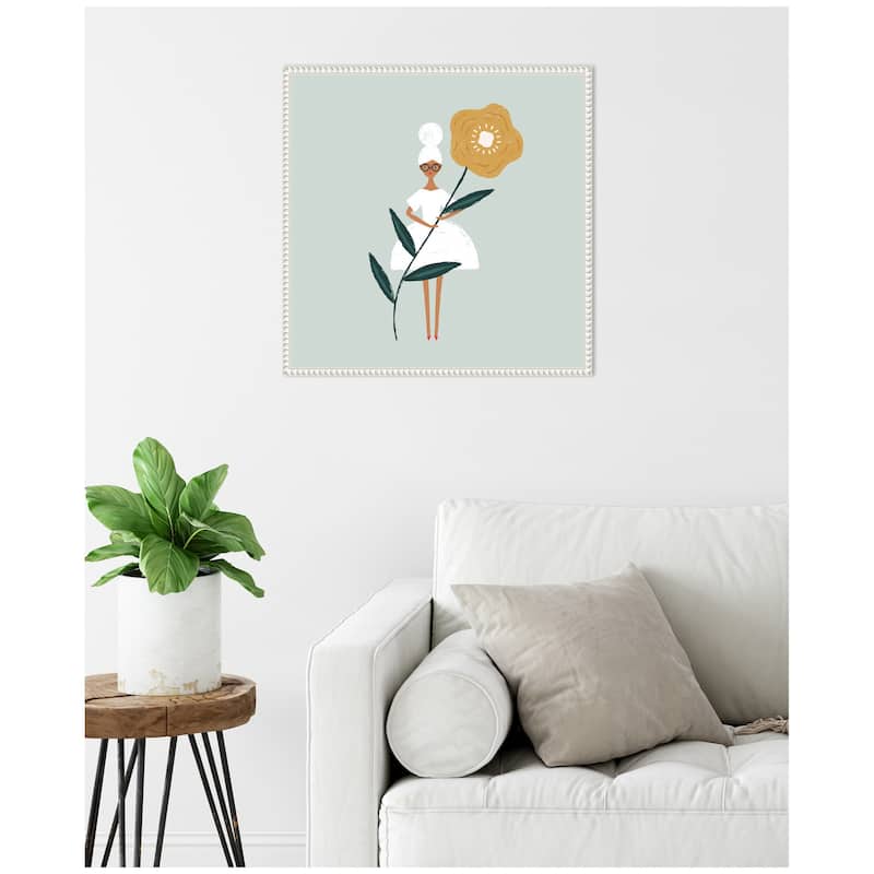 Kate and Laurel Sylvie Flower Girl Framed Canvas by Duchess Plum