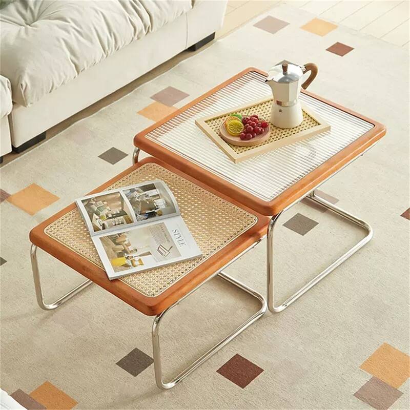 Modern Versatile Indoor/Outdoor Coffee Table with Solid Wood Frame - Brown