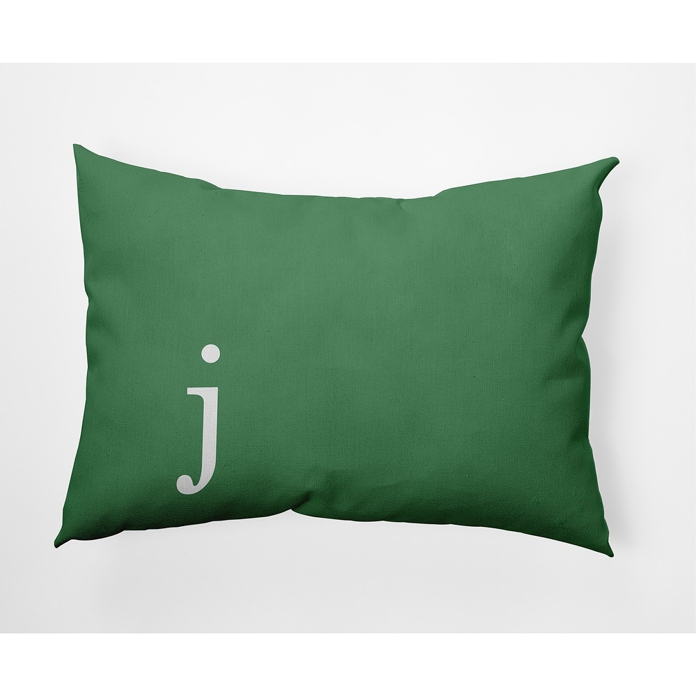 Modern Monogram Indoor/Outdoor Throw Pillow-J