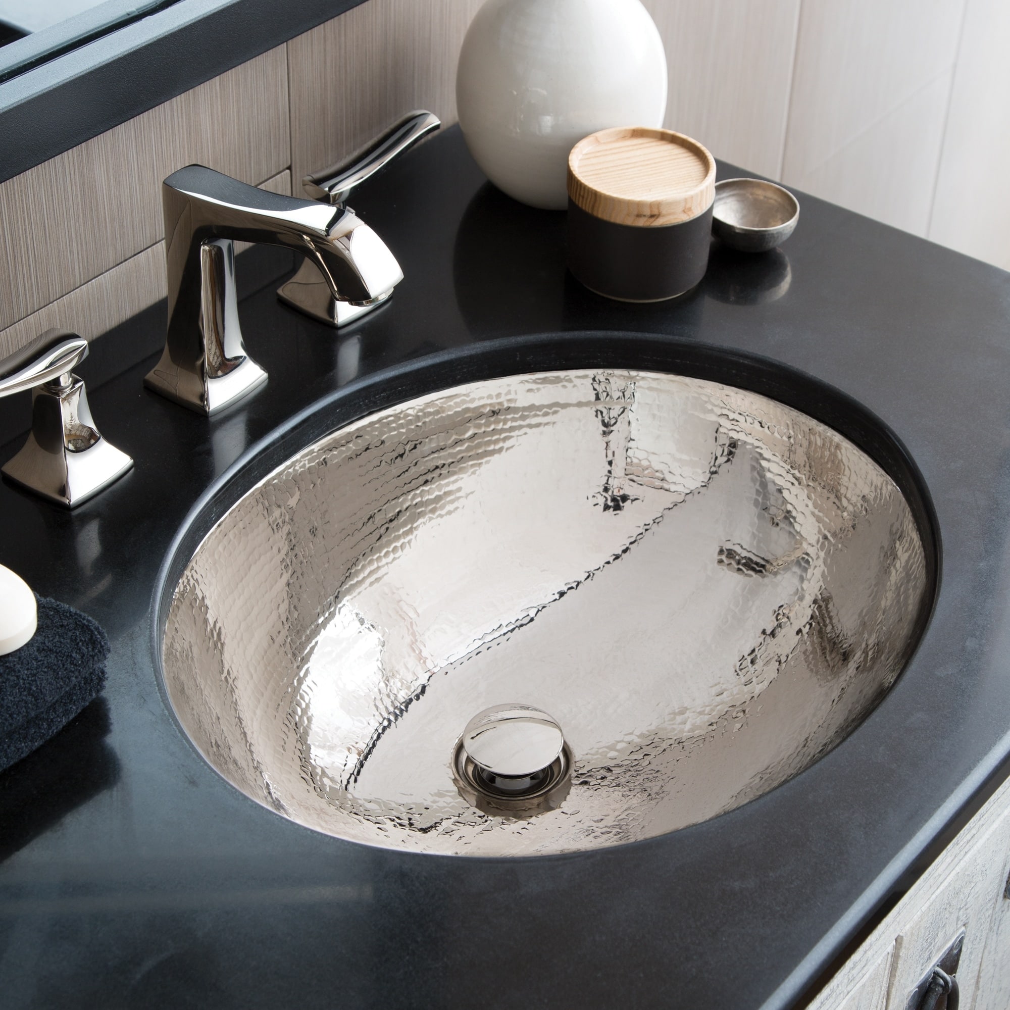 Classic Polished Nickel Undermount Bathroom Sink - 19" x 16" x 5.5"