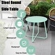 preview thumbnail 47 of 47, Clihome Weather-resistant Outdoor Steel Round Side Table