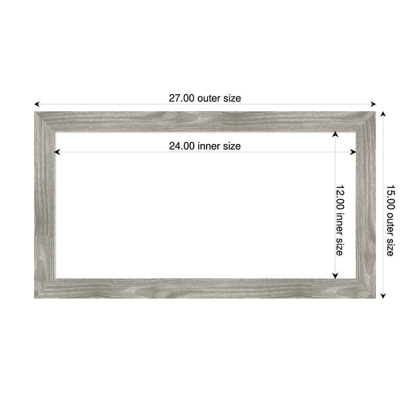 Amanti Art Dove Greywash Square Framed Dry Erase Magnetic Board - 27 x 15 in