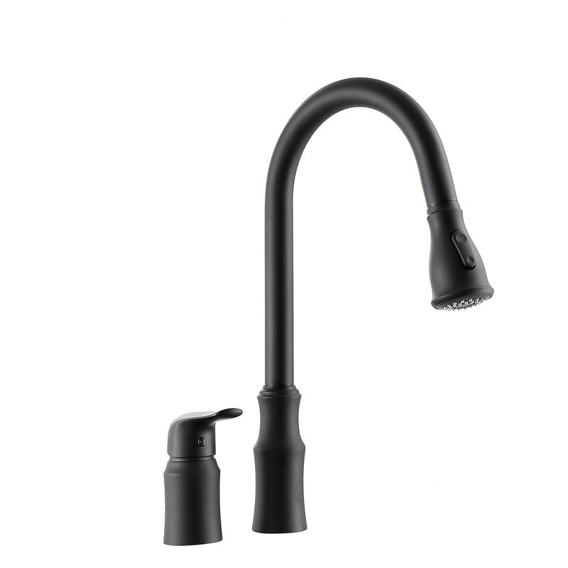 Kitchen Sink Faucet with Separate Handle, Matte Black