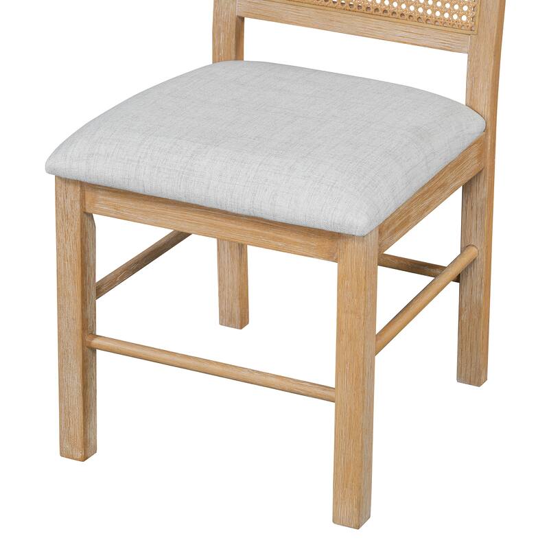 5-Piece Round Dining Table Set for 4, Retro Extendable dining table set with 4 Upholstered Chairs