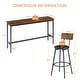 preview thumbnail 4 of 10, Long Bar Table Set with 3 PU Upholstered Bar Stools, Industrial Bar Table and Chairs for Kitchen Breakfast Table