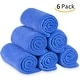 preview thumbnail 13 of 32, 6-pack Cabana Striped Beach Towel Bath Towel Solid Blue