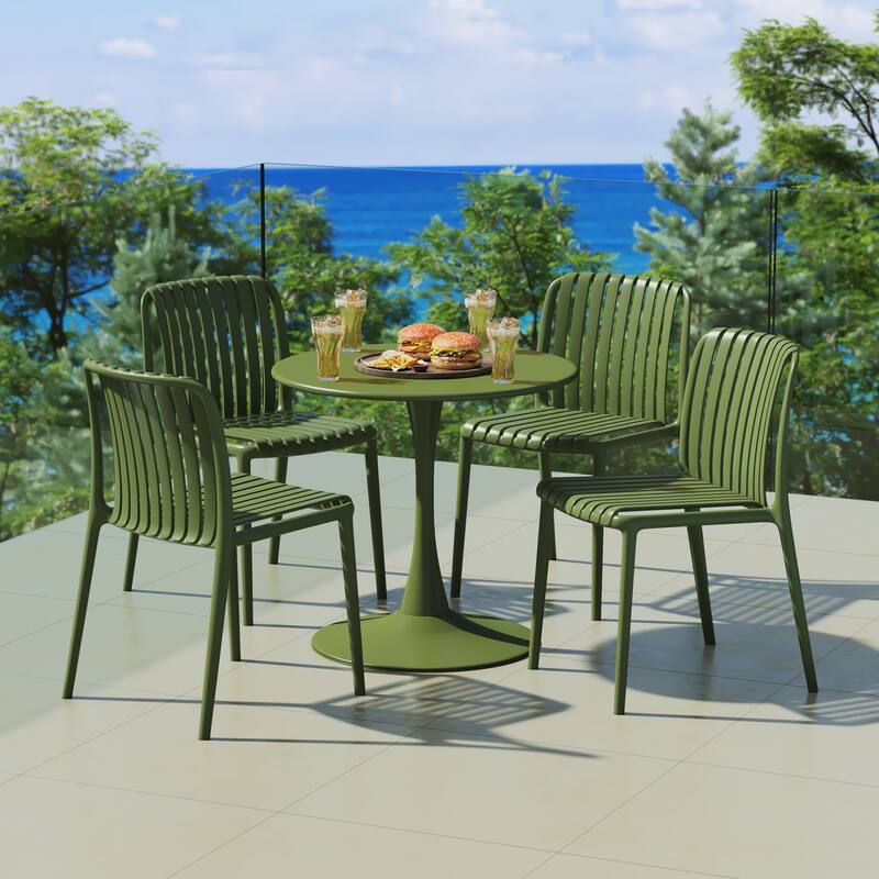 Frond and Form 4-Person Outdoor Round Dining Set