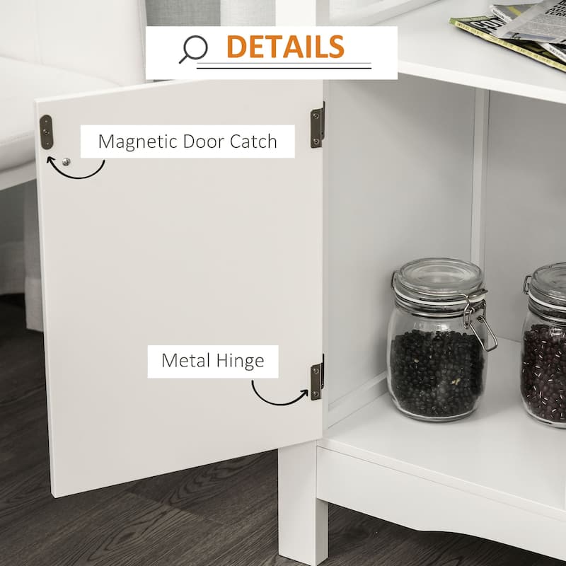 HOMCOM Modern Kitchen Buffet Bar Cabinet Storage with Drawer and 12-Bottle Wine Rack for Living Room - 45.75*15.75*32.5