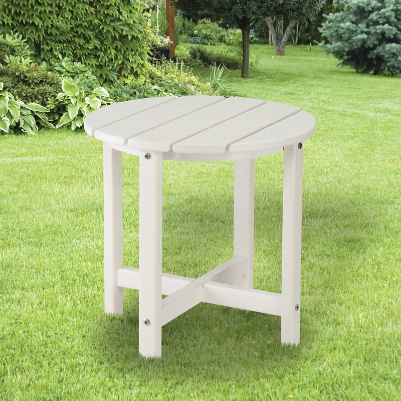 Outdoor 18" High Density Polyethylene Round Side Table