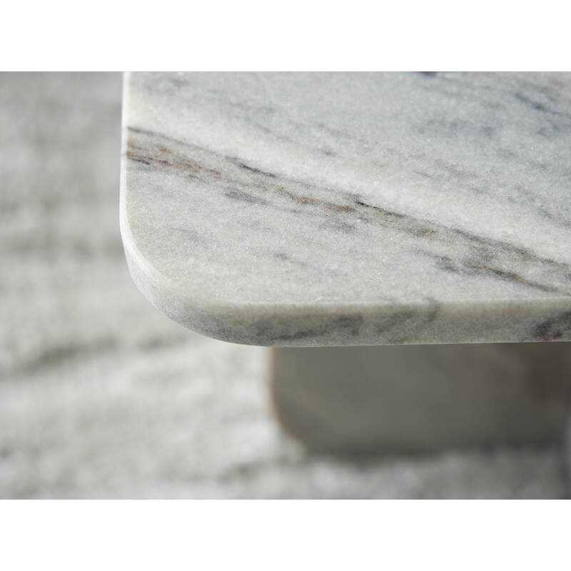 Signature Design by Ashley Baretton White/Black Accent Cocktail Table - 18"W x 18"D x 15"H
