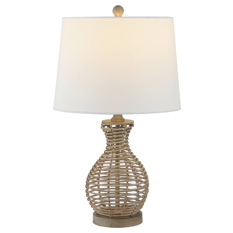 SAFAVIEH Lighting Flora 24-inch Seagrass Cage LED Table Lamp - 14"W x 14"D x 24"H