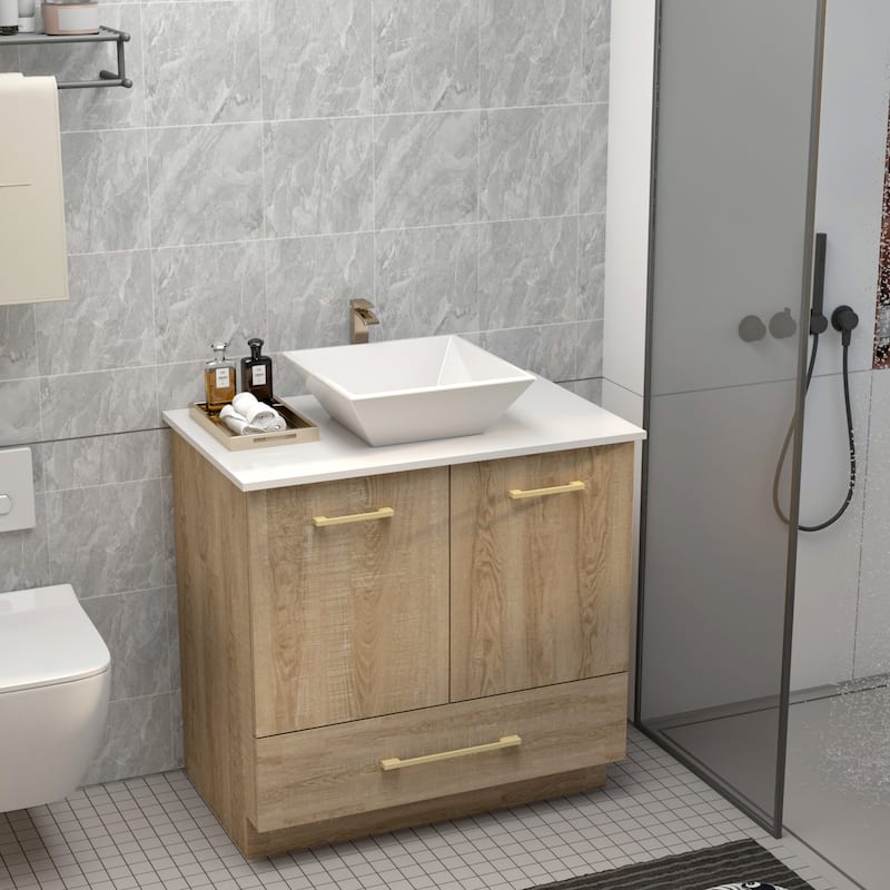 29.1" W x 18" D x 33.9" H Single Bathroom Vanity Set