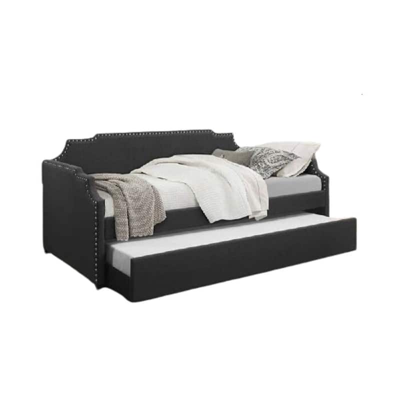 Twin-Twin Size Upholstered Daybed with Trundle, Living Room Sofa Bed