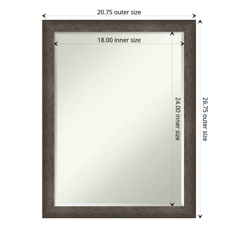 Dappled Narrow Half-Inch-Bevel Wood Framed Wall Mirror - Glass Size 18x24 - Dappled Light Bronze Narrow
