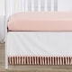 preview thumbnail 4 of 4, Boho Bohemian Girl 4pc Nursery Crib Bedding Set - Blush Pink and White Farmhouse Shabby Chic Designer Modern Minimalist Fringe