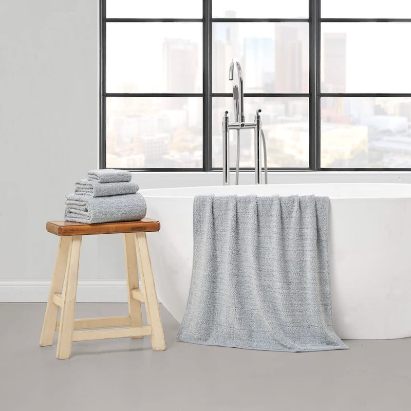 Lucky Brand Cotton Boucle Premium 6 Piece Bath Towel Set 2 Bath towels 2 Hand towels 2 Washcloths - 28"x54"/16"x26"/12"x12"
