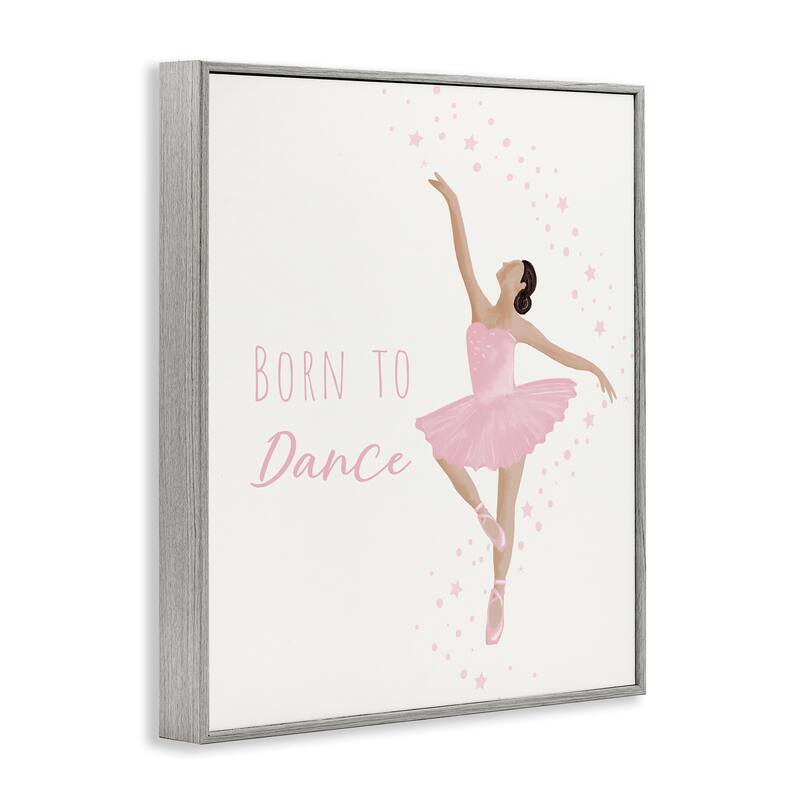 Stupell Born To Dance Ballerina Framed Giclee Art Design By Chen Alyesh
