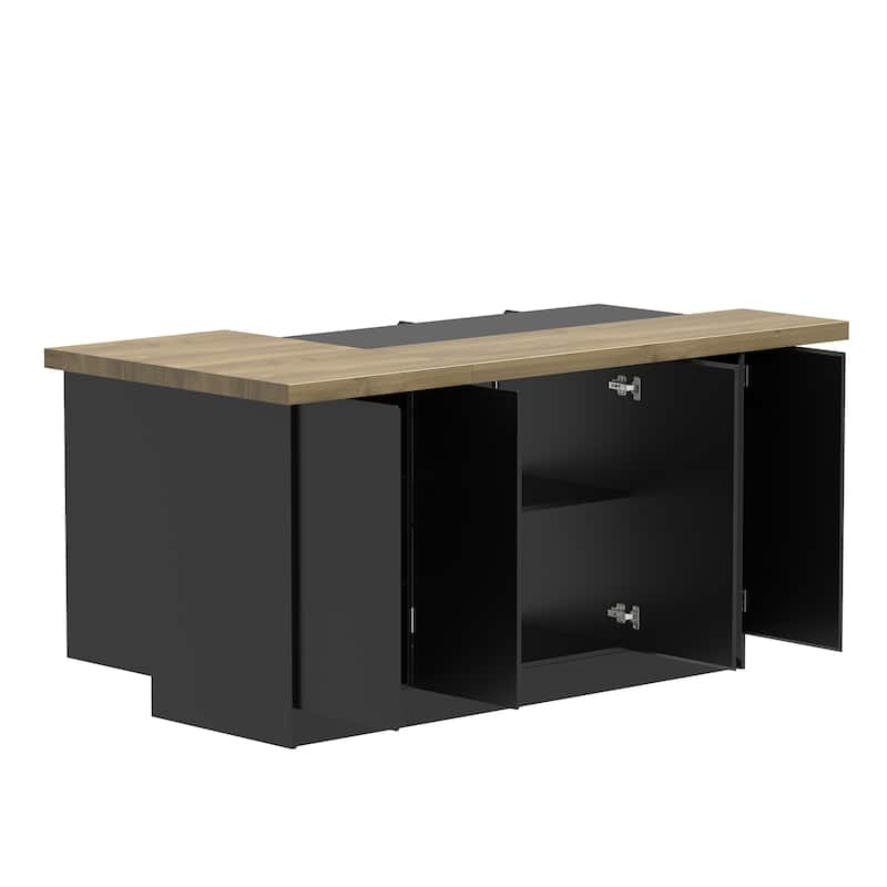 Modern Kitchen Island - Storage Cabinet, Large Countertop, Prep Station