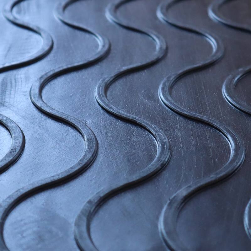 Rubber-Cal "Waves" Rubber Stair Mats - 9.75" x 29.125" - 6 pack - 29.125" x 9.75" x 0.1875"