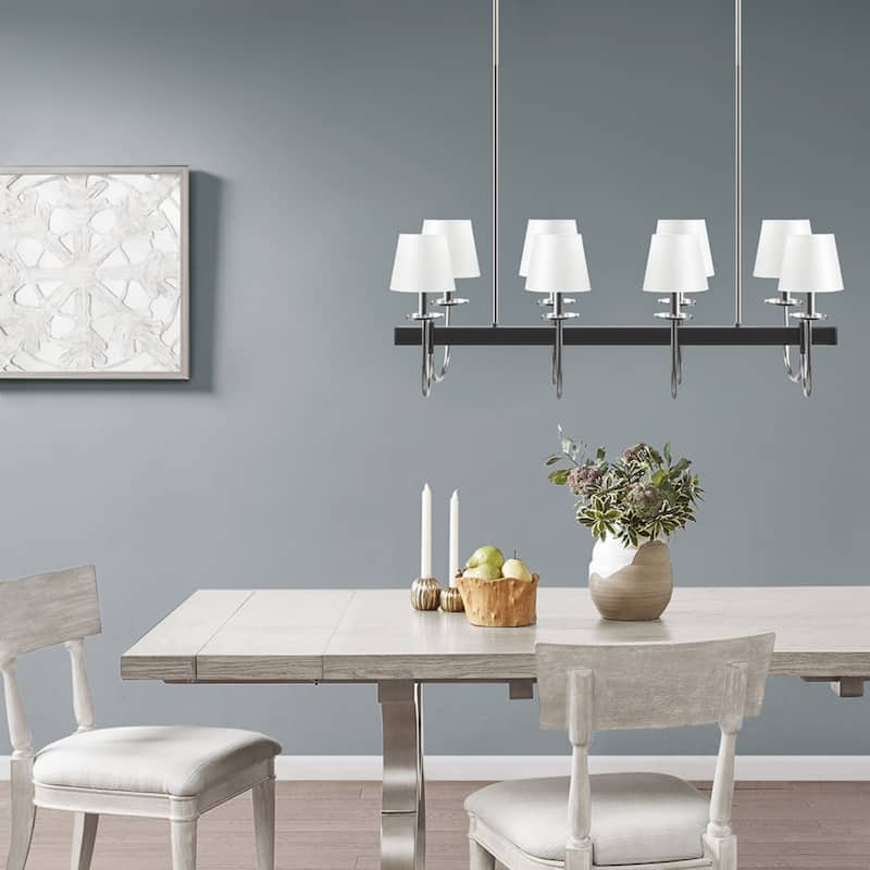 8-Light Traditional Dimmable Chandelier with Drum Shades