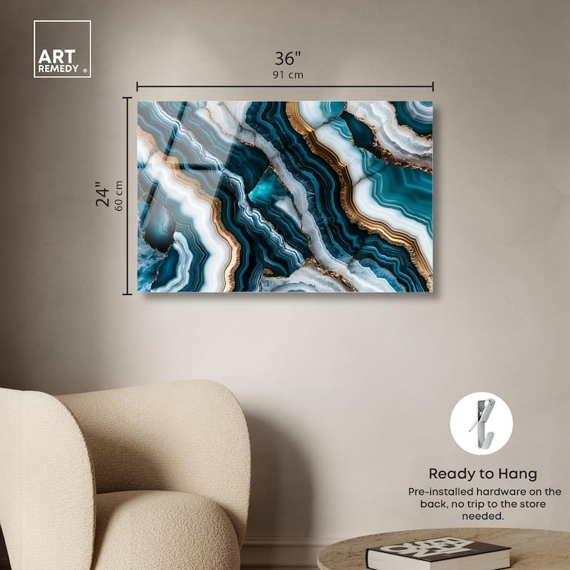 Teal Tides Treasure I Acrylic by Art Remedy, Ready to Hang