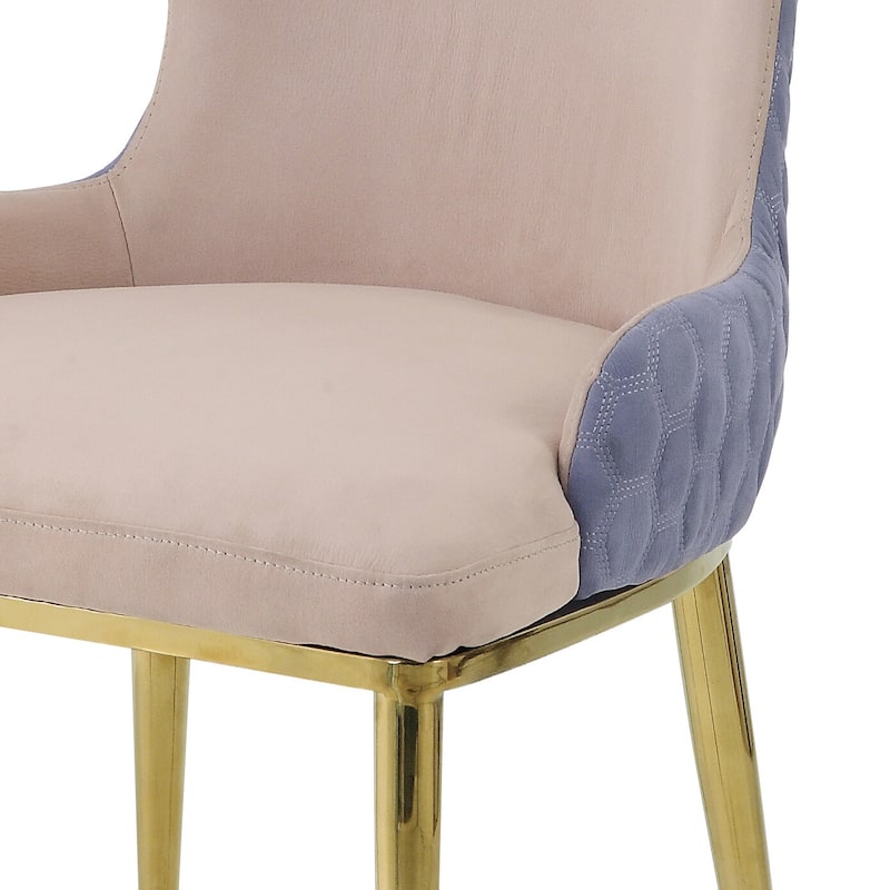 Tan and Gold Sloped Arms Dining Chairs (Set of 2)