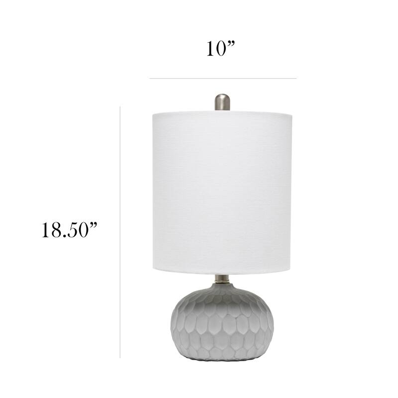 18.5 in. Gray Finish Table Lamp with White Shade, Sturdy Table Lamp for Living Rooms and Bedrooms
