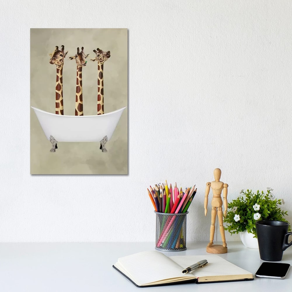 iCanvas "Giraffes In Bathtub" by Coco de Paris Canvas Print