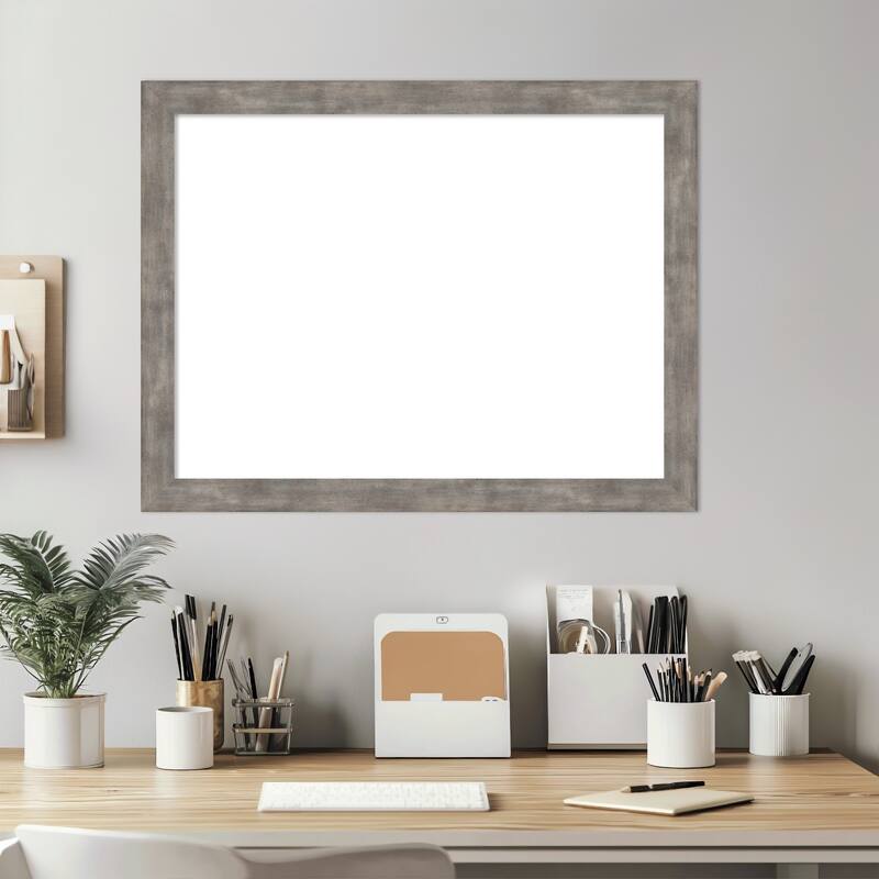 Amanti Art Marred Pewter Framed Dry Erase Magnetic Board