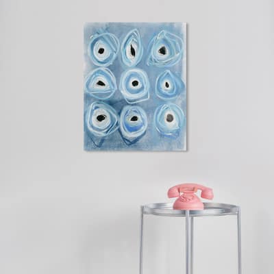 Wynwood Studio Canvas Abstract Lucky Eyes Blue and Modern & Contemporary Wall Art Canvas Print