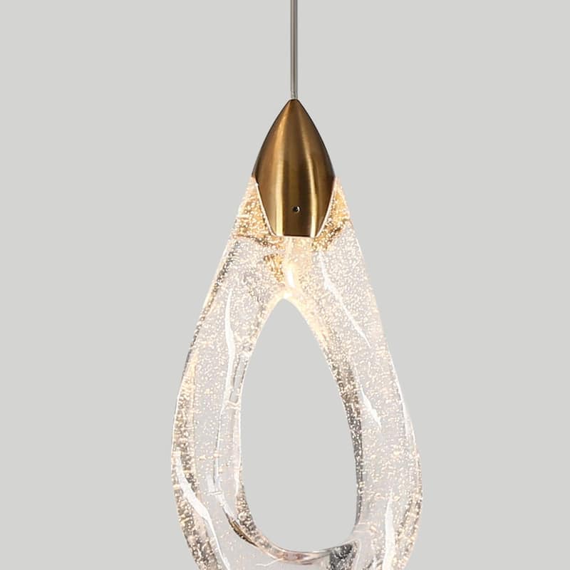 Modern Gold 5-Light LED Chandelier Linear Kitchen Island Pendant Light - 36.2" W x 12.4" H x 5.5" D