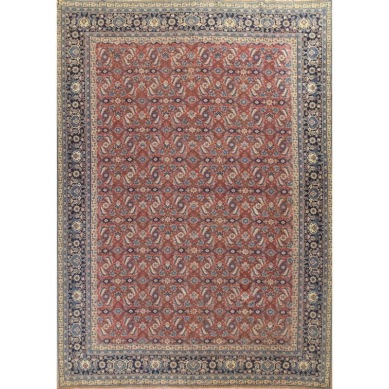 Pre-1900 Vegetable Dye Sultanabad Persian Wool Area Rug Hand-knotted - 9'3" x 12'5"