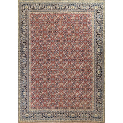 Pre-1900 Vegetable Dye Sultanabad Persian Wool Area Rug Hand-knotted - 9'3" x 12'5"