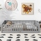 preview thumbnail 1 of 34, Queen size Floor Platform Bed with Fence Guardrails and Door