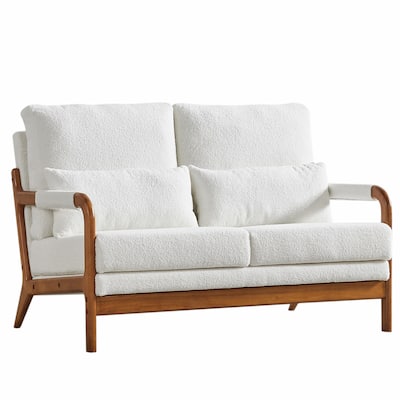 Modern Fabric Loveseat,Wood Frame Sofa - N/A