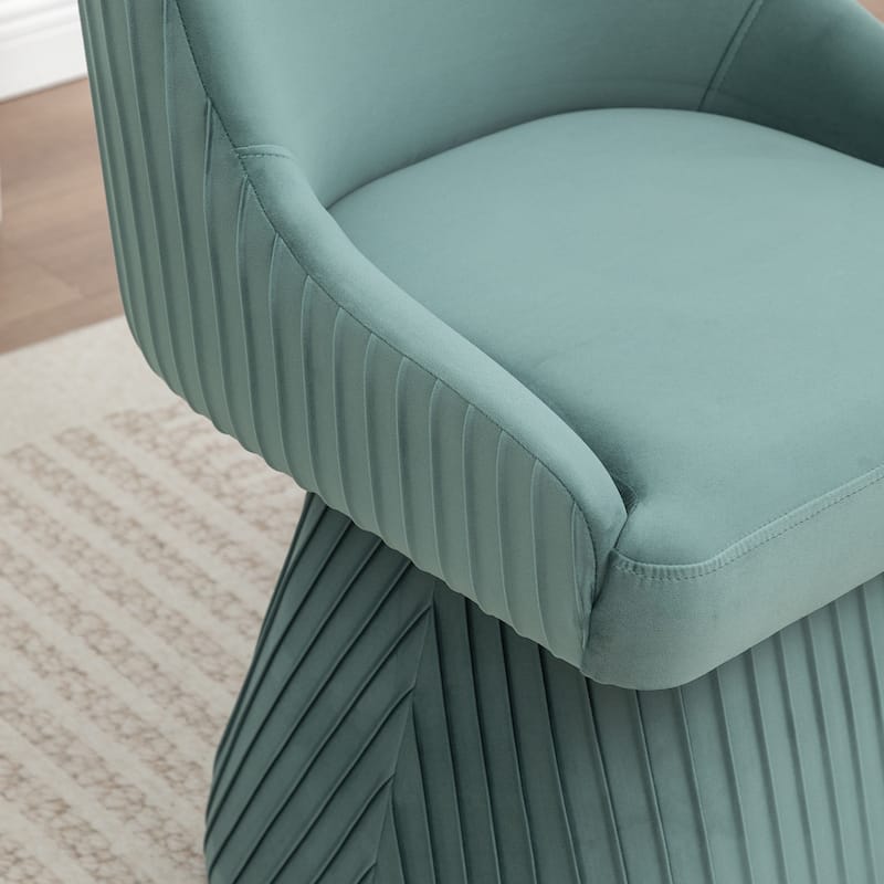 SEYNAR Modern Velvet 360 Degree Swivel Armless Dining chair