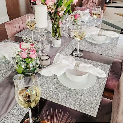 Sparkles Home Luminous Rectangle Rhinestone Placemat