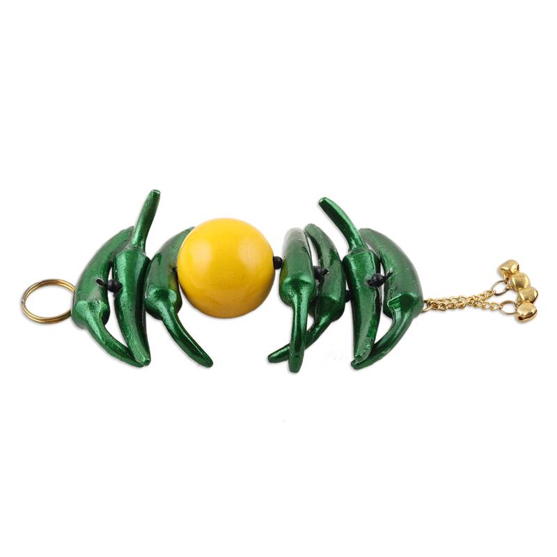 Novica Handmade Nimbu Mirchi Aluminum Wall Art