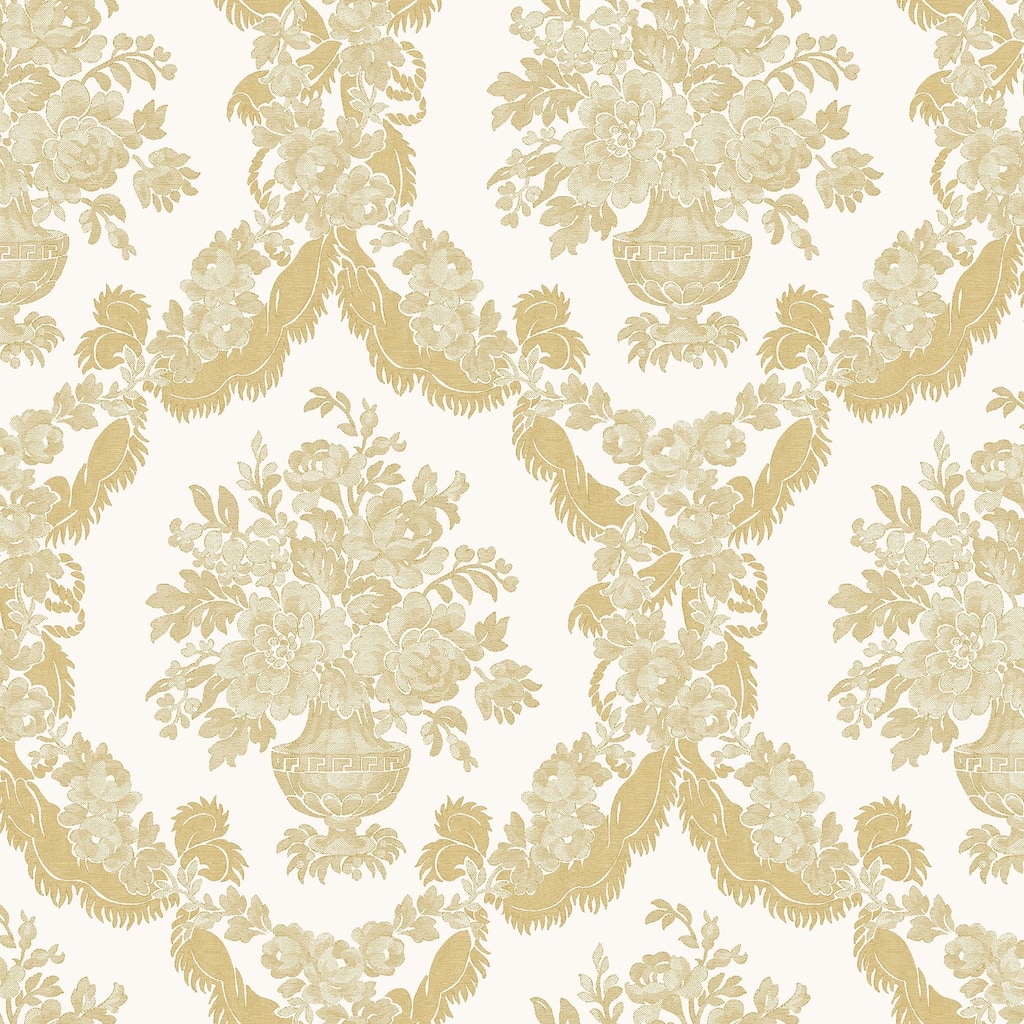 Galerie Wallcoverings Italian Classics 4 Collection Embossed Floral Baroque Damask Vinyl on Non-woven Matte Wallpaper Roll