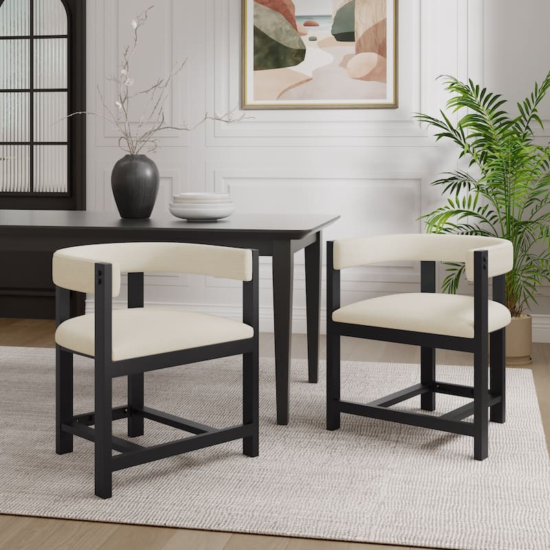 Christopher Knight Home - Bennett Elegant Barrel-Back Dining Armchair Set of 2