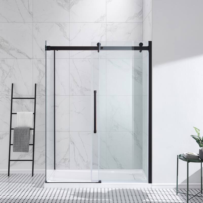 Bel Soft Close 3-Piece Base/Door Rectangular Corner Shower Kit (Left or Right Drain)