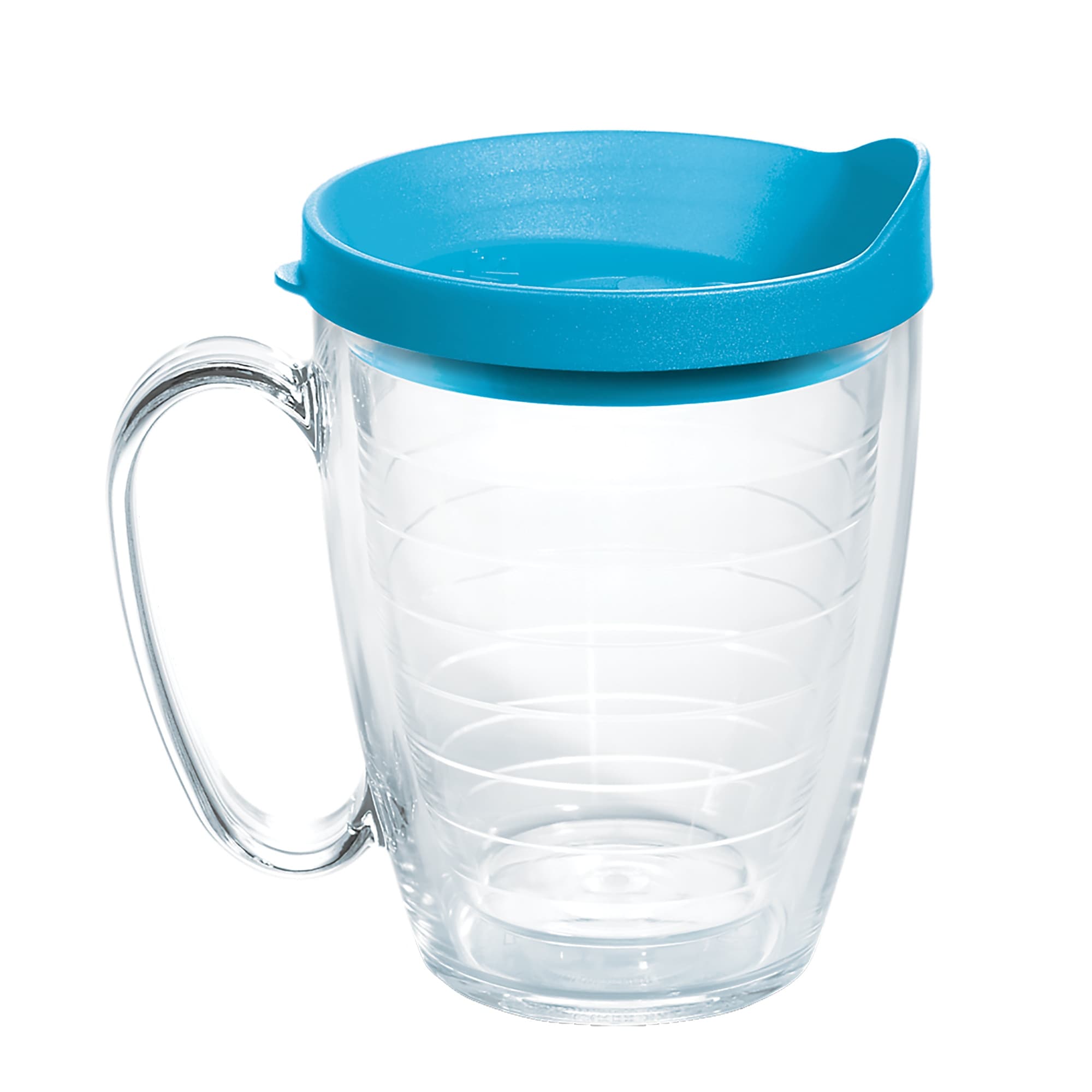 Tervis Clear & Colorful Lidded Made in USA Double Walled Insulated Travel Tumbler, Turquoise Lid