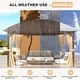 preview thumbnail 44 of 142, Outdoor Hardtop Gazebo Pergola w Galvanized Steel Roof and Aluminum Frame, Prime Curtains and nettings include